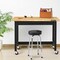48-inch Wicker and Iron Workbench with 500 lbs Capacity and Smooth-Rolling Wheels